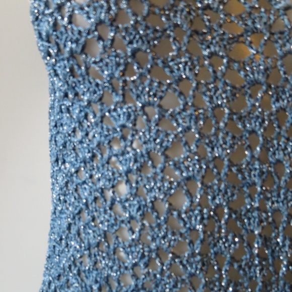 NWT MARMALADE BLUE METALLIC CROCHET MAXI DRESS XS* 🟢 - Picture 5 of 6